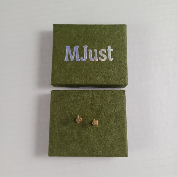 Mjust Lightning Stud Titanium Earrings NEW -Hypoallergenic -Flat Back -Sensitive - Picture 9 of 10
